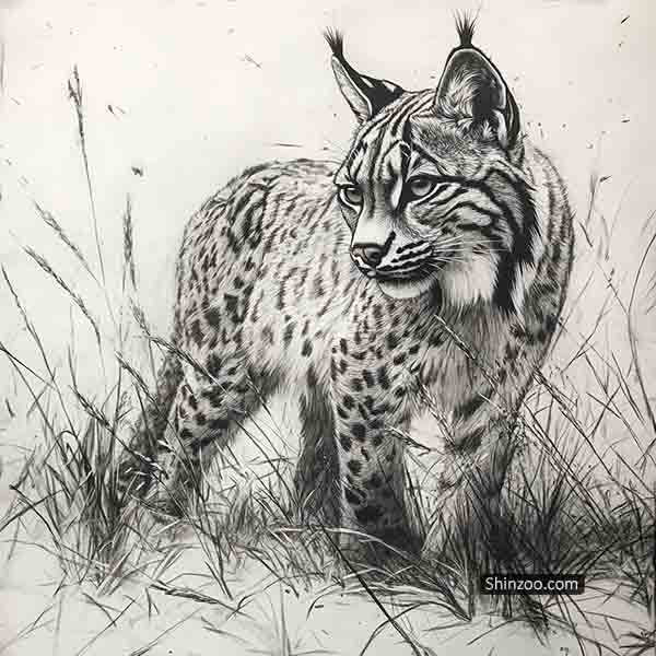 Lynx Drawing Ideas, How to Draw Lynx, Sketch Illustration Art, Realistic Lynx Picture
