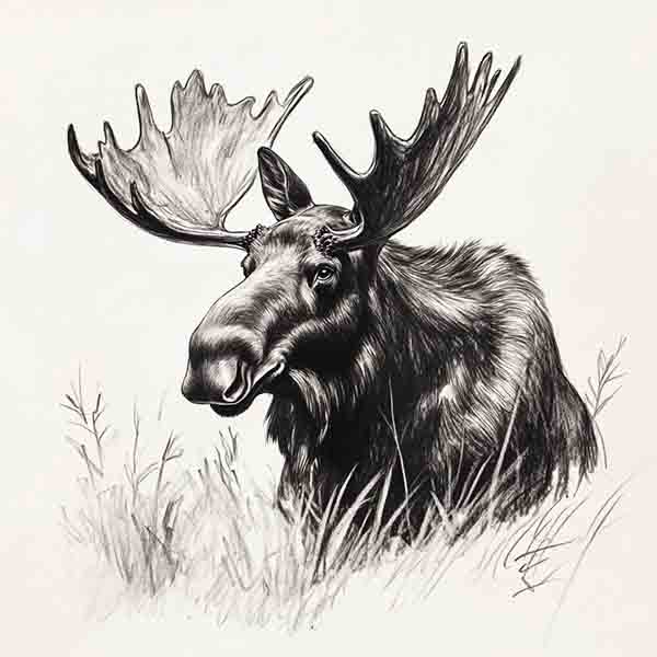 Moose Drawing 07