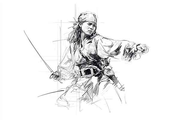 pirate girl drawing