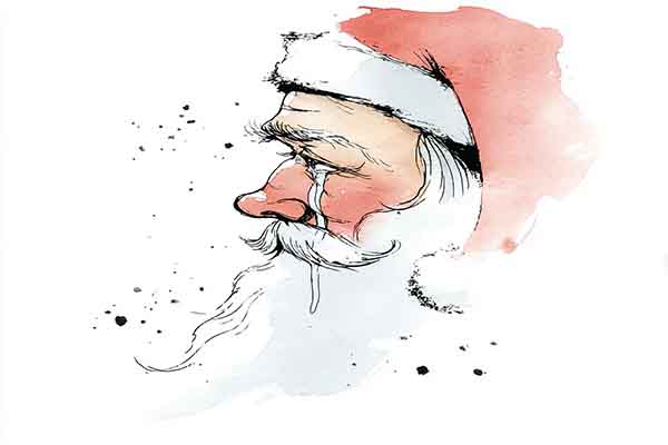 sad santa drawing