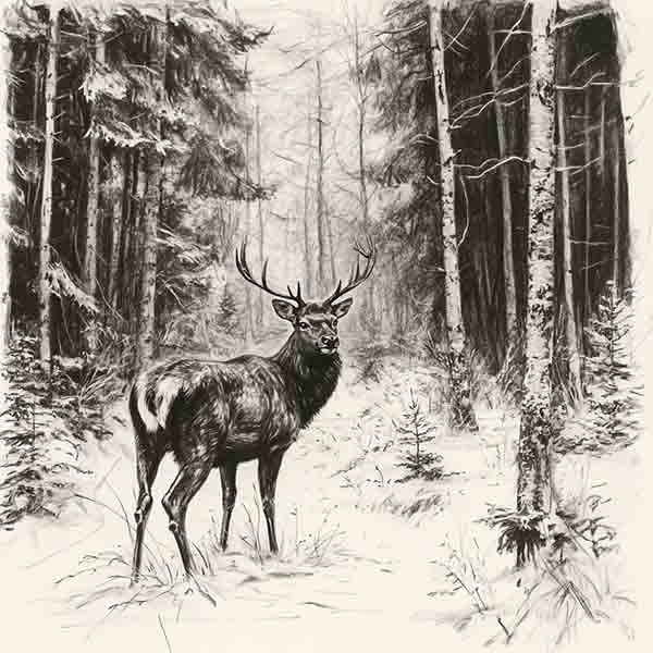 Stag Drawing 03
