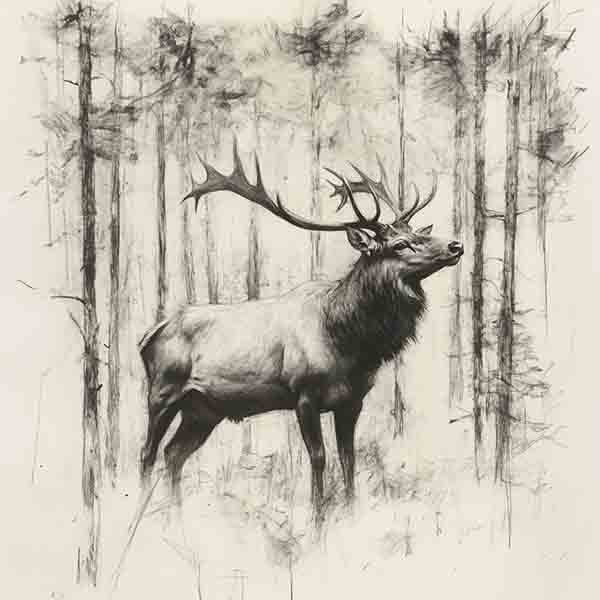 Stag Drawing 04