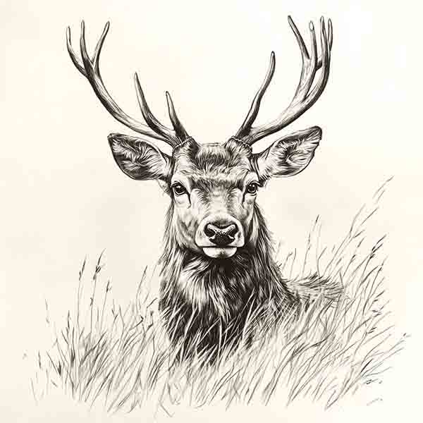 Stag Drawing 08