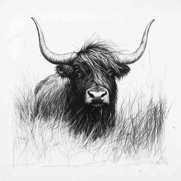 How to Draw a Yak, Realistic Yak Drawing Sketch Illustration Art Ideas