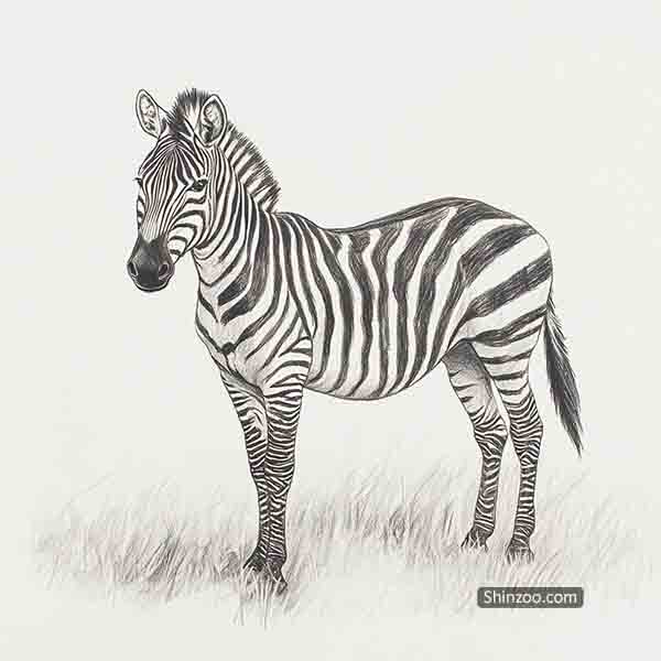 Zebra Drawing Ideas, Zebra Sketches Illustration Wildlife Art, How to Draw Zebra