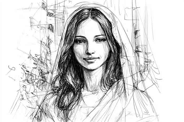 Religious illustration of Virgin Mary