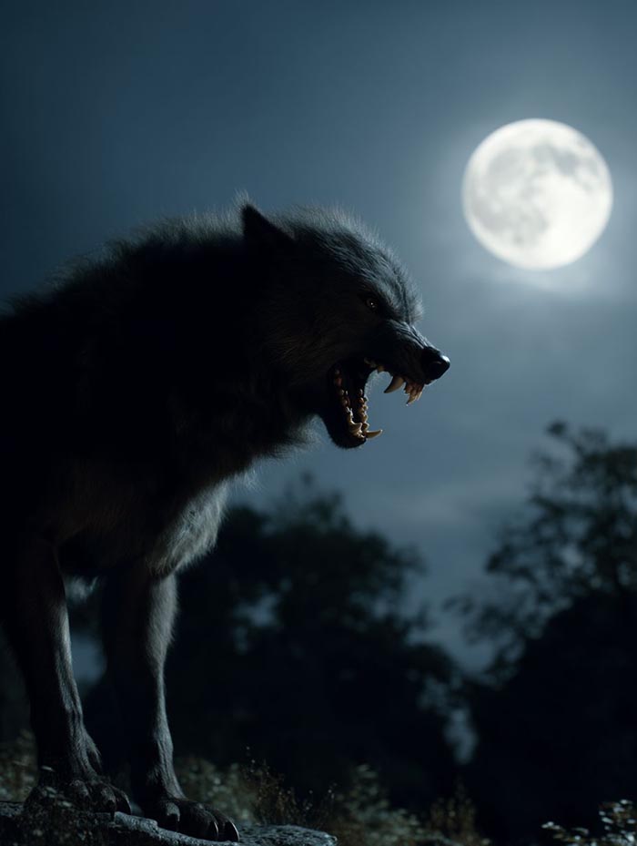 Snarling werewolf picture