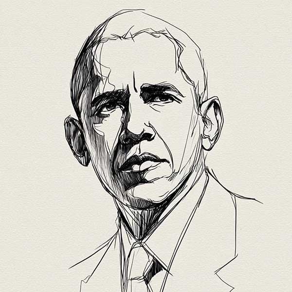 Drawing of Barack Obama 02