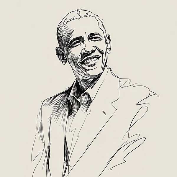 Drawing of Barack Obama 04
