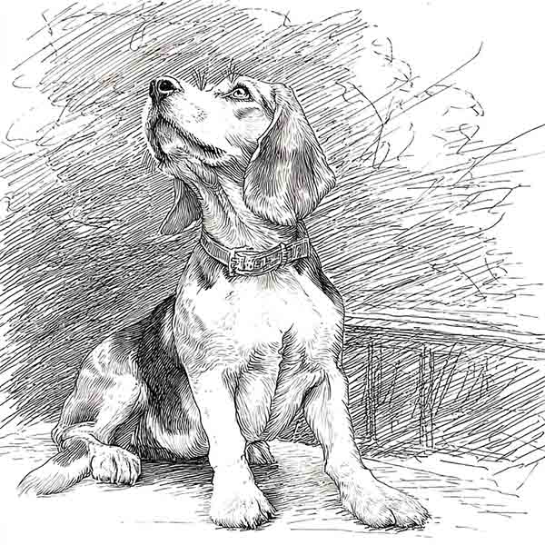 beagle drawing realistic 01