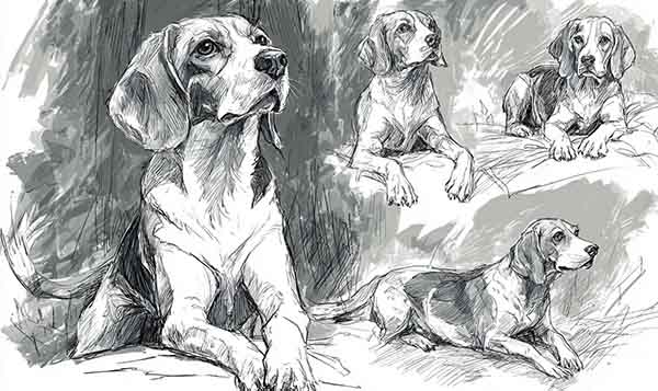 beagle drawing realistic 08