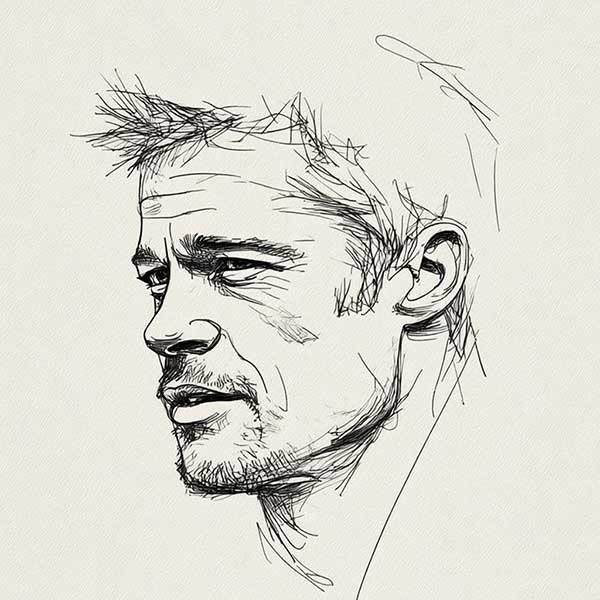 Drawing of Brad Pitt 01