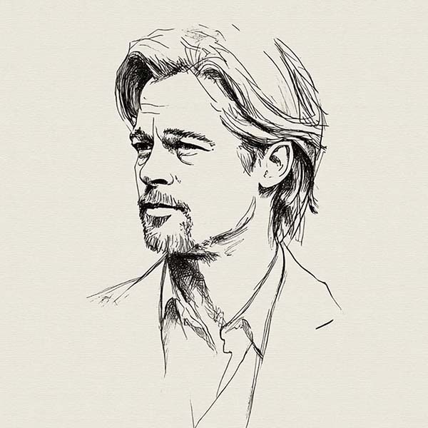 Drawing of Brad Pitt 02