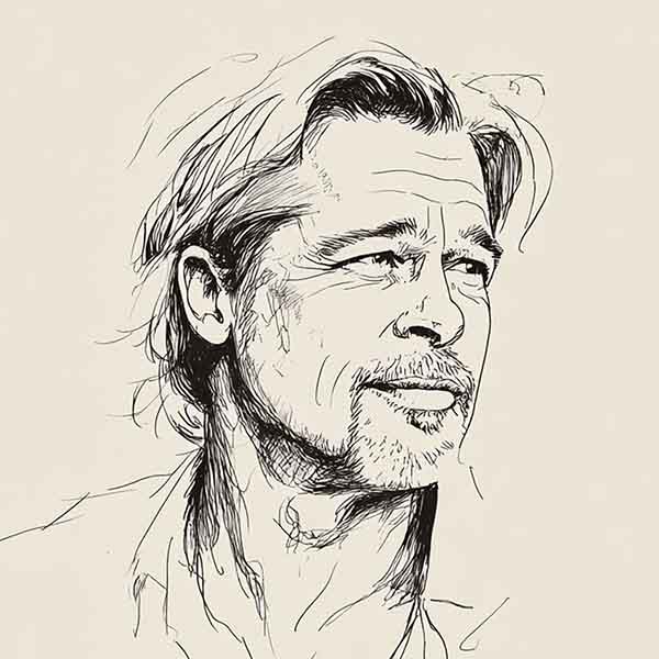 Drawing of Brad Pitt 03