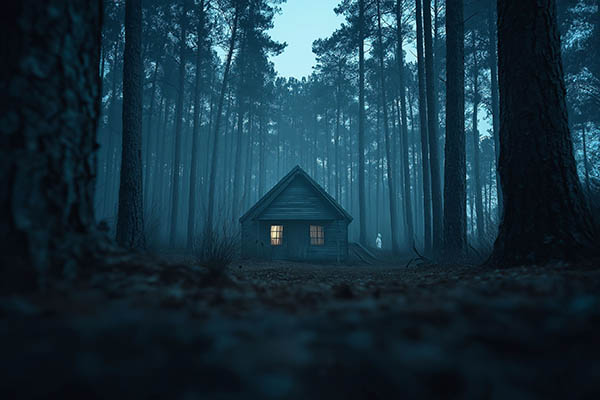 Creepy cottage Halloween background 01