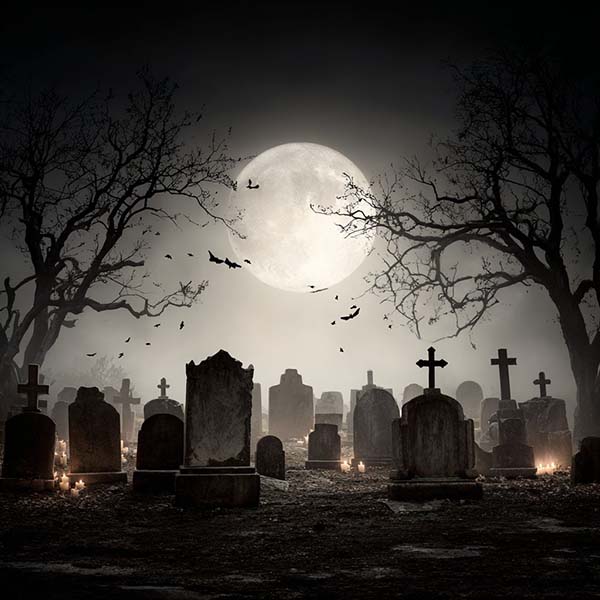 Creepy graveyard Halloween background 03