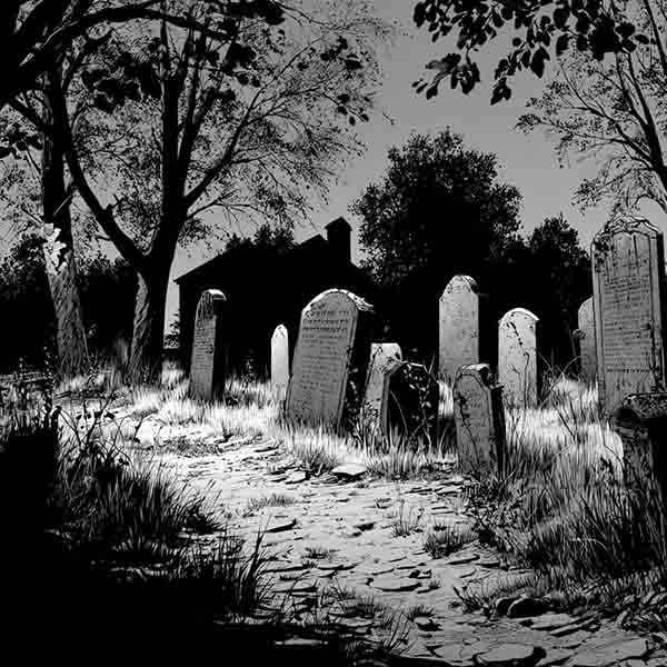 Creepy graveyard Halloween background 06