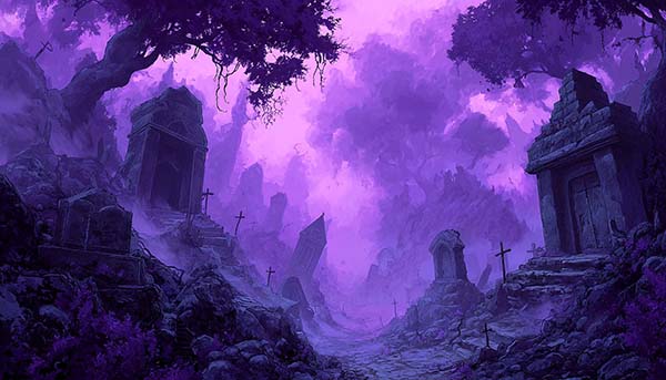 Creepy graveyard Halloween background 07