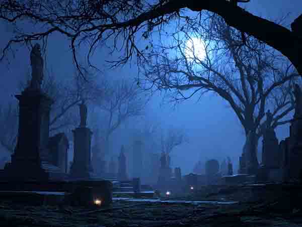 Creepy graveyard Halloween background 08