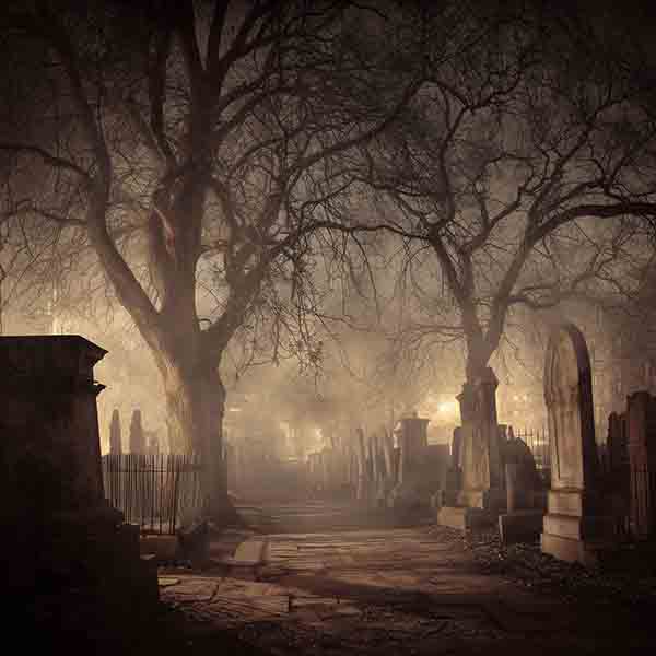 Creepy graveyard Halloween background 09