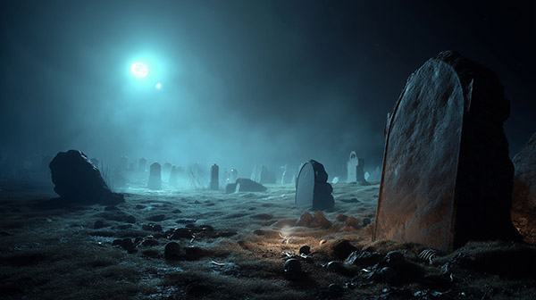 Creepy graveyard Halloween background 13