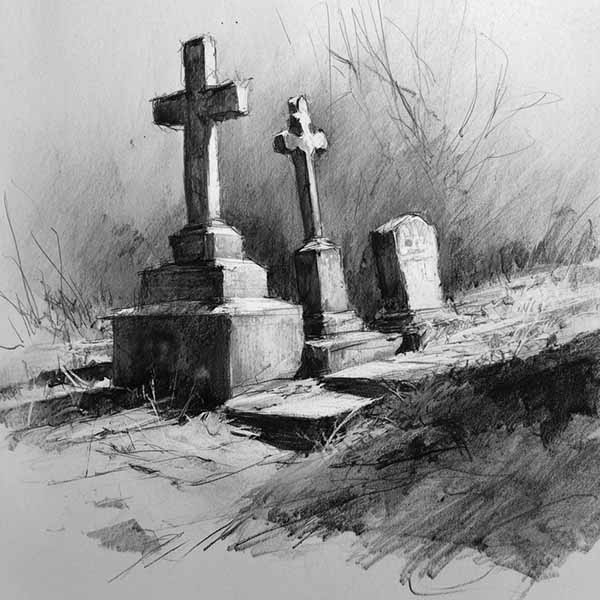 Creepy graveyard Halloween background 14