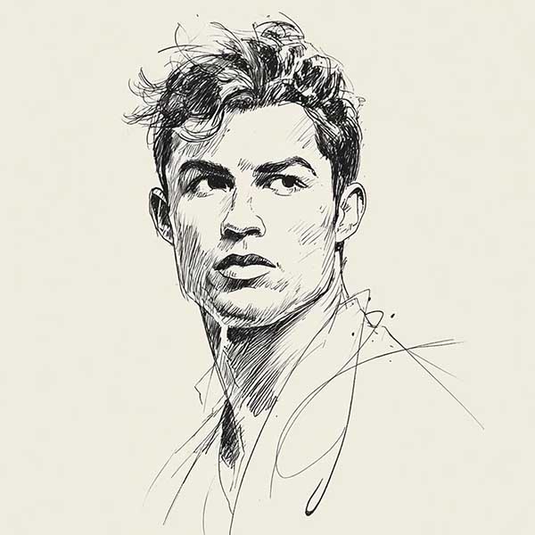 Drawing of Cristiano Ronaldo 03