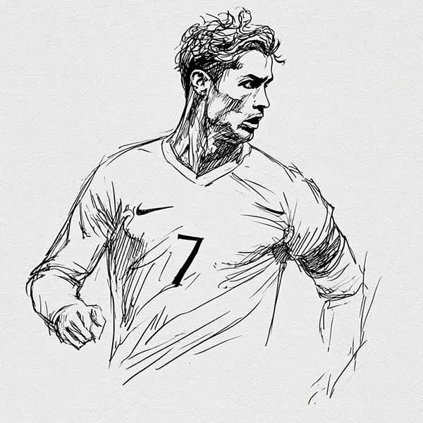 Drawing of Cristiano Ronaldo 04