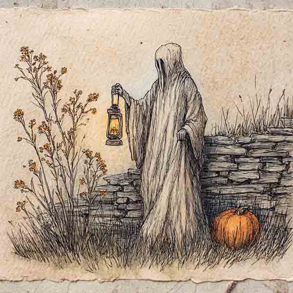 How to draw a Halloween ghost 02