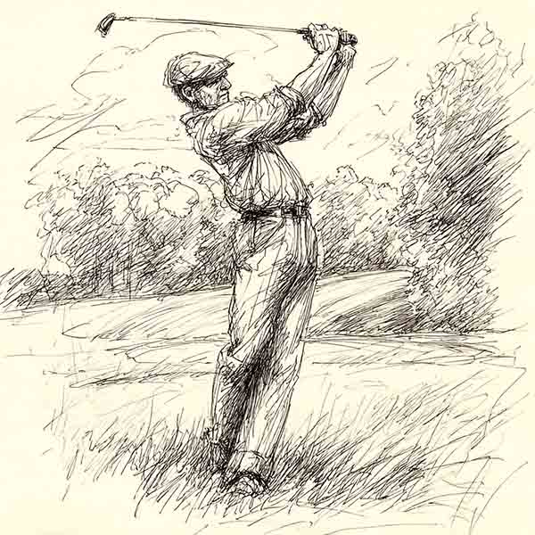 How to draw a golfer 02