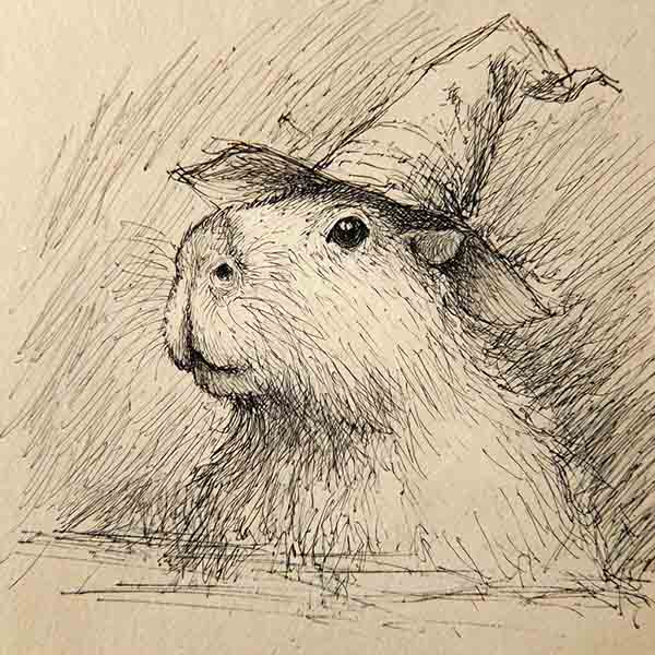 How to draw a Halloween capybara 03