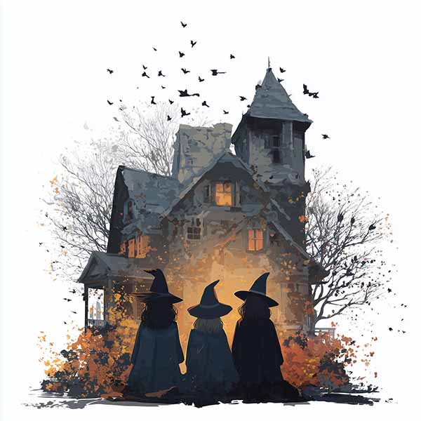 Haunted mansion Halloween background 01