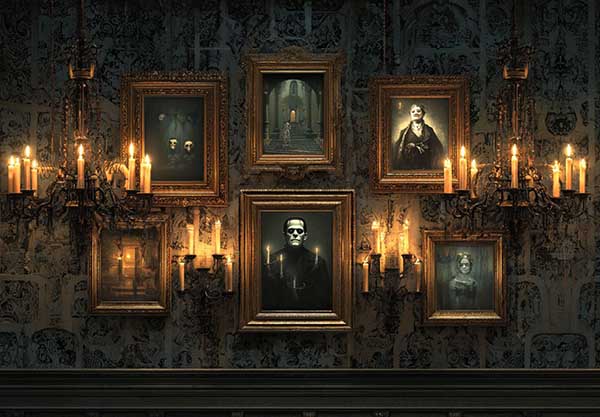 Haunted mansion Halloween background 08