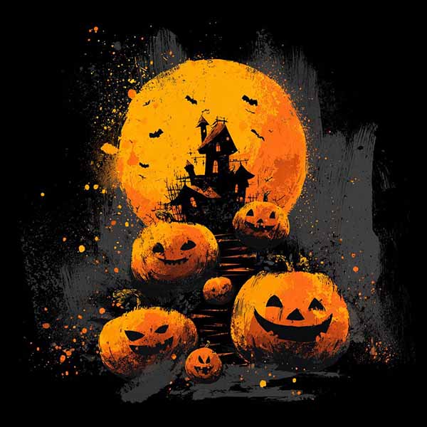 Haunted mansion Halloween background 09