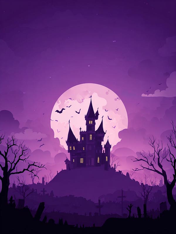 Haunted mansion Halloween background 10