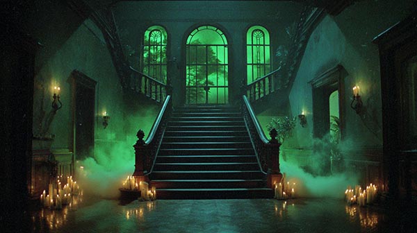 Haunted mansion Halloween background 12