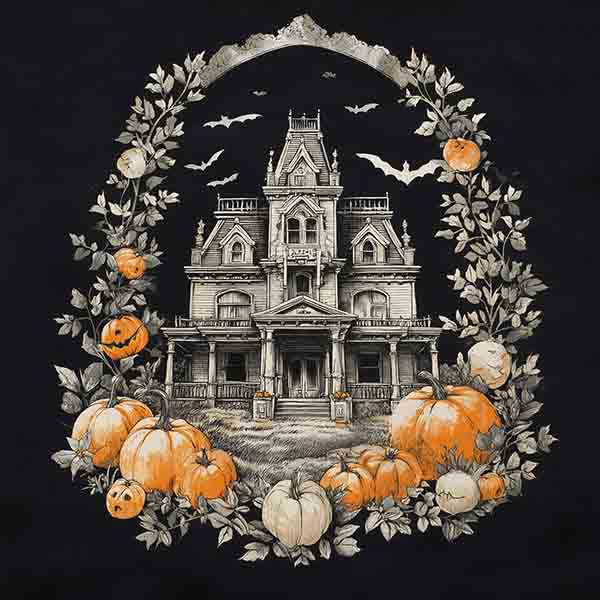 Haunted mansion Halloween background 15