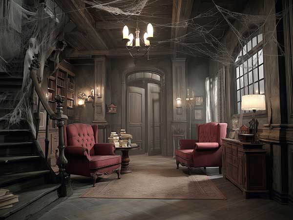 Haunted mansion Halloween background 16