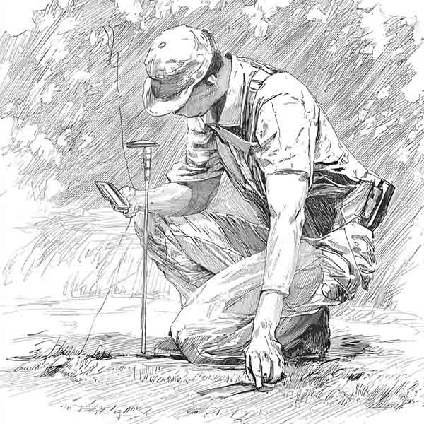 Modern Agronomist Drawing, Realistic Agriculturist Agrologist Image Sketch Illustration