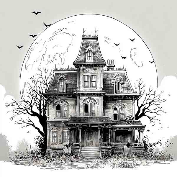 haunted houses drawings 01