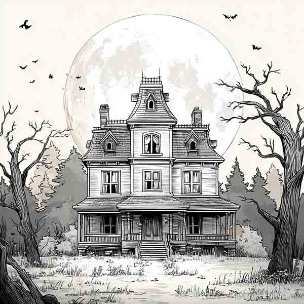 haunted houses drawings 02