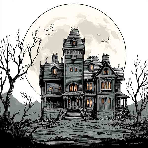 haunted houses drawings 04