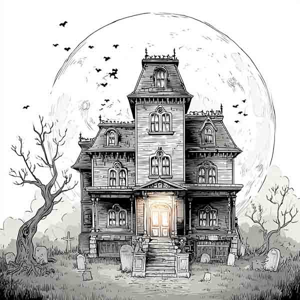 haunted houses drawings 05