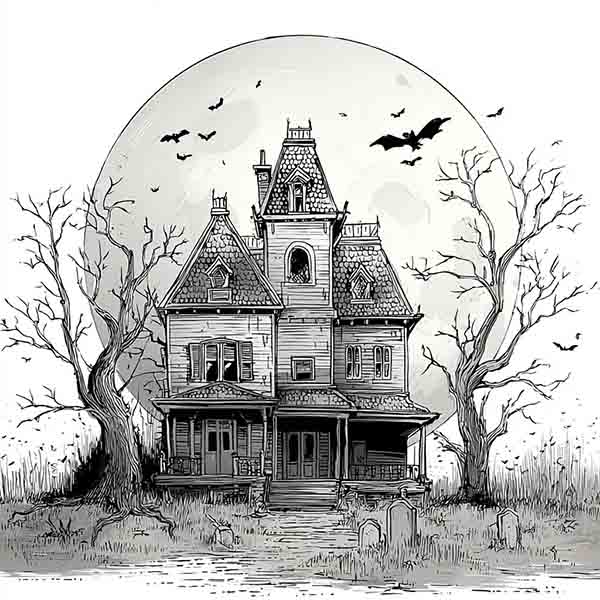 haunted houses drawings 06