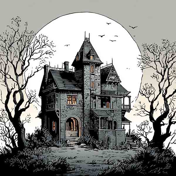 haunted houses drawings 07