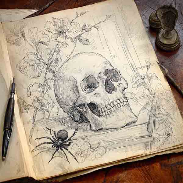 skull with spider 01