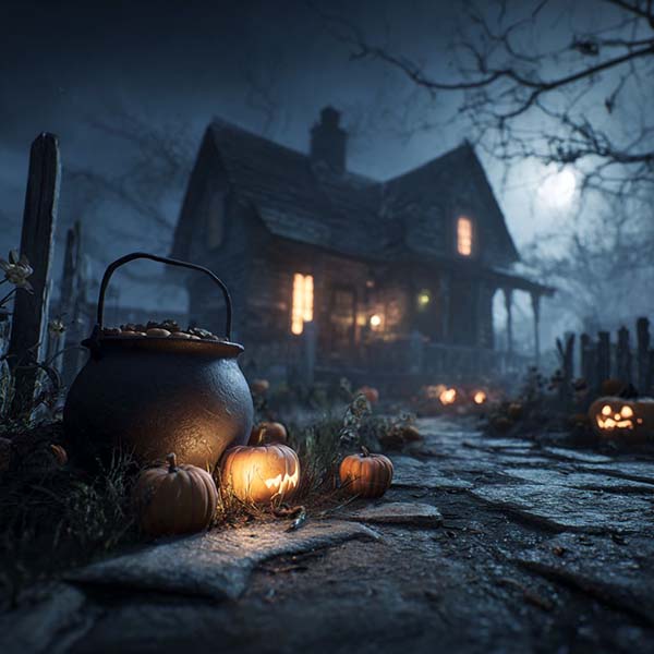 Spooky scene Halloween background 01