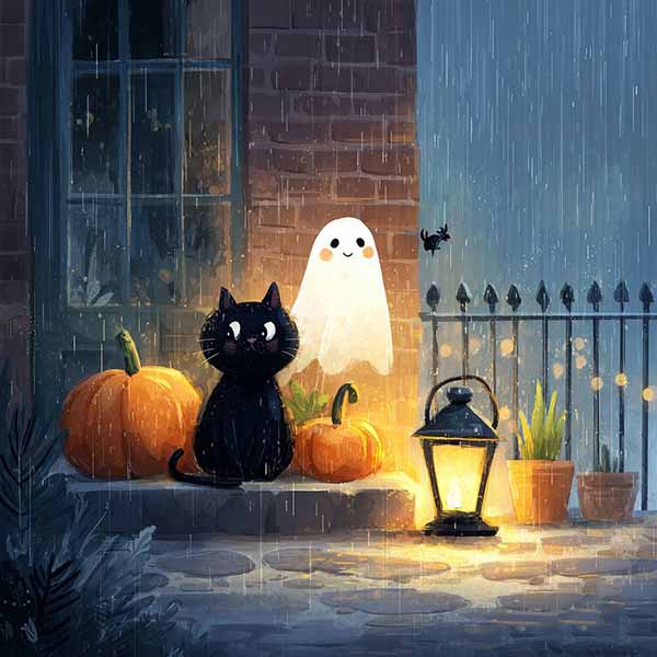 Spooky scene Halloween background 02