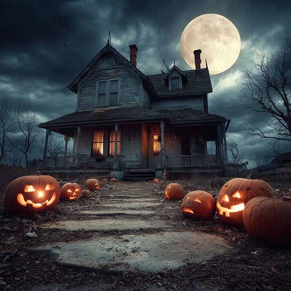 Spooky scene Halloween background 04
