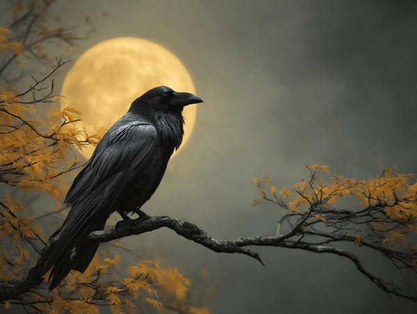 Halloween background raven 02
